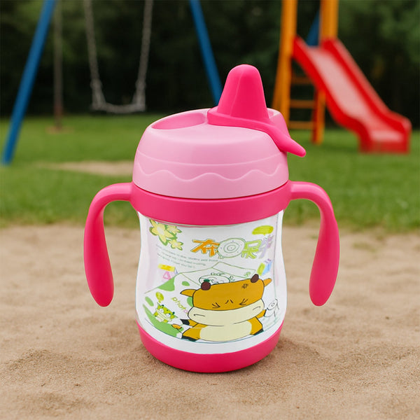 Vacuum Stainless Steel Water Bottle With Carry Handle & Straw Fridge Water Bottle Double Wall, Leak Proof, Rust Proof, Cold &amp; Hot | Leak Proof | Office Bottle | Gym | Home | Kitchen | Hiking | Trekking | Travel Bottle (280 ML)